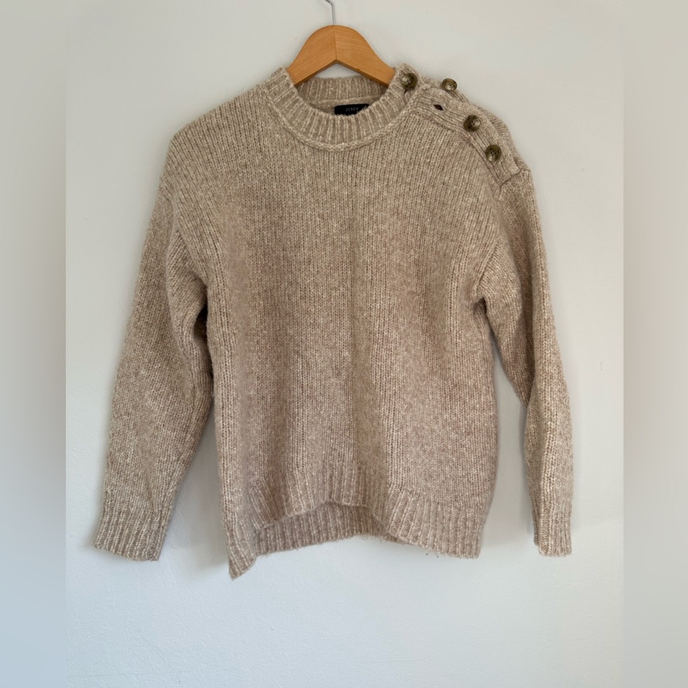 J. Crew Women's Brown Sweater with Button Detail.